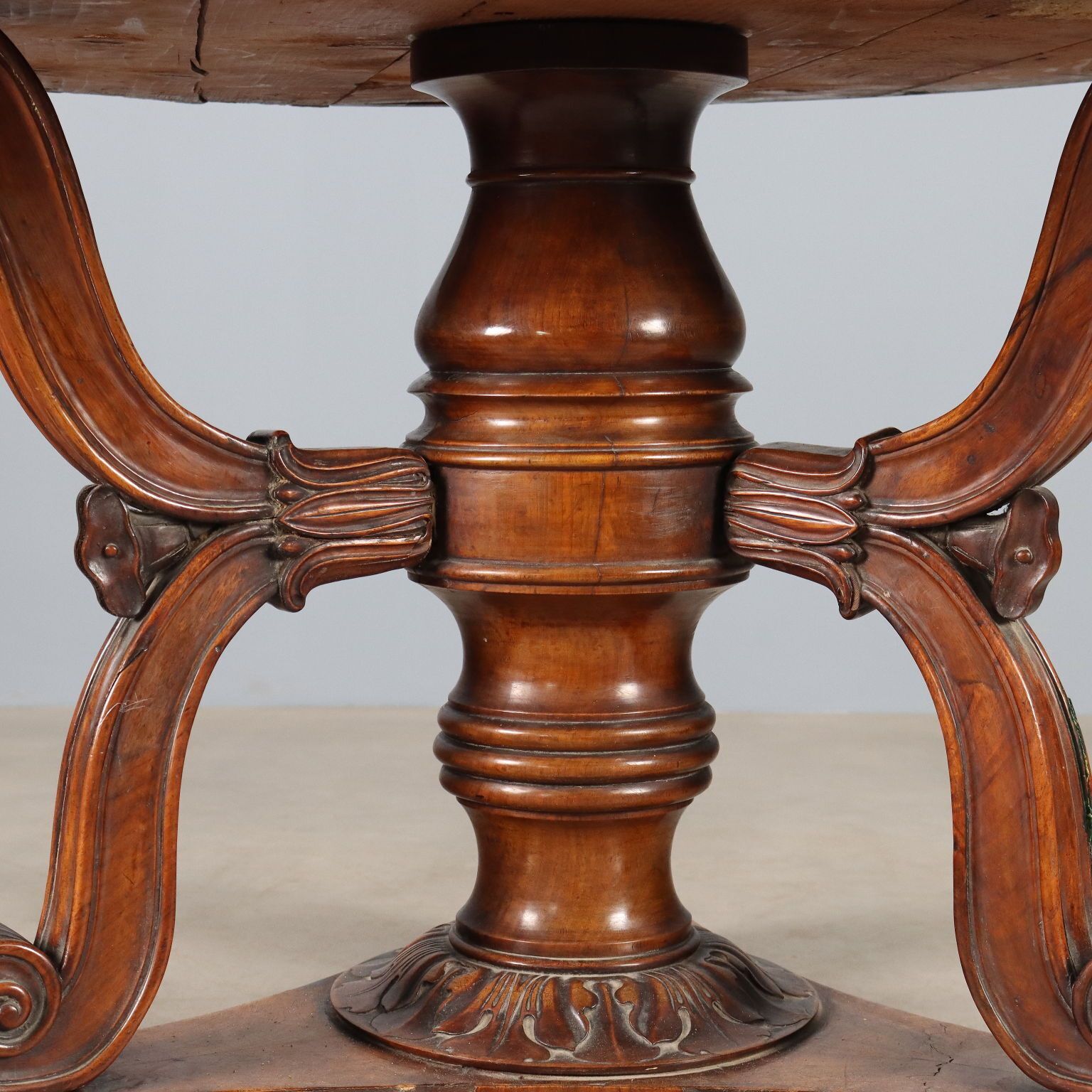 Antique Table Louis Philippe Walnut Marble Italy XIX Century photo vinterior