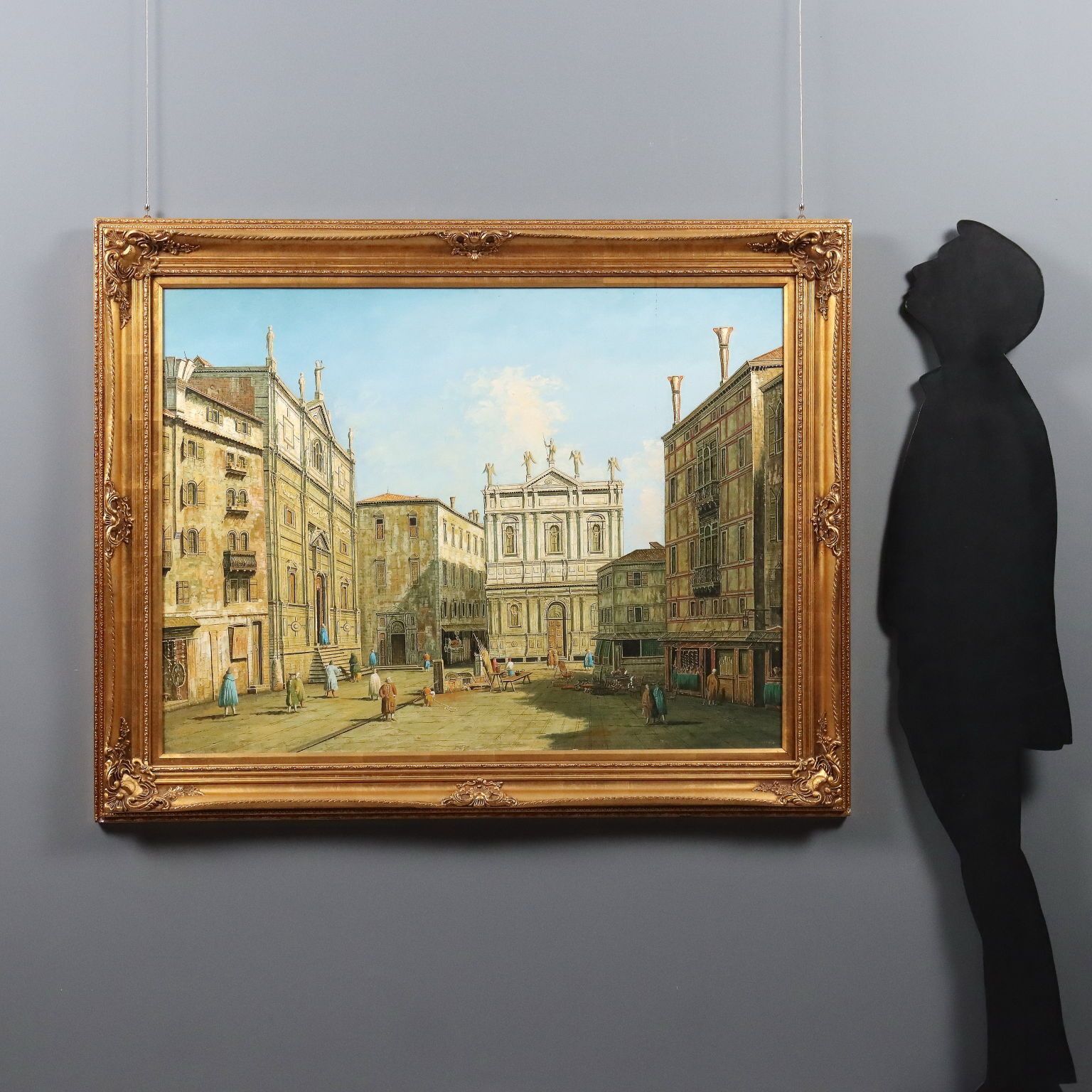 Antique Painting The Campo San Salvador In Venice XX Century photo furniture