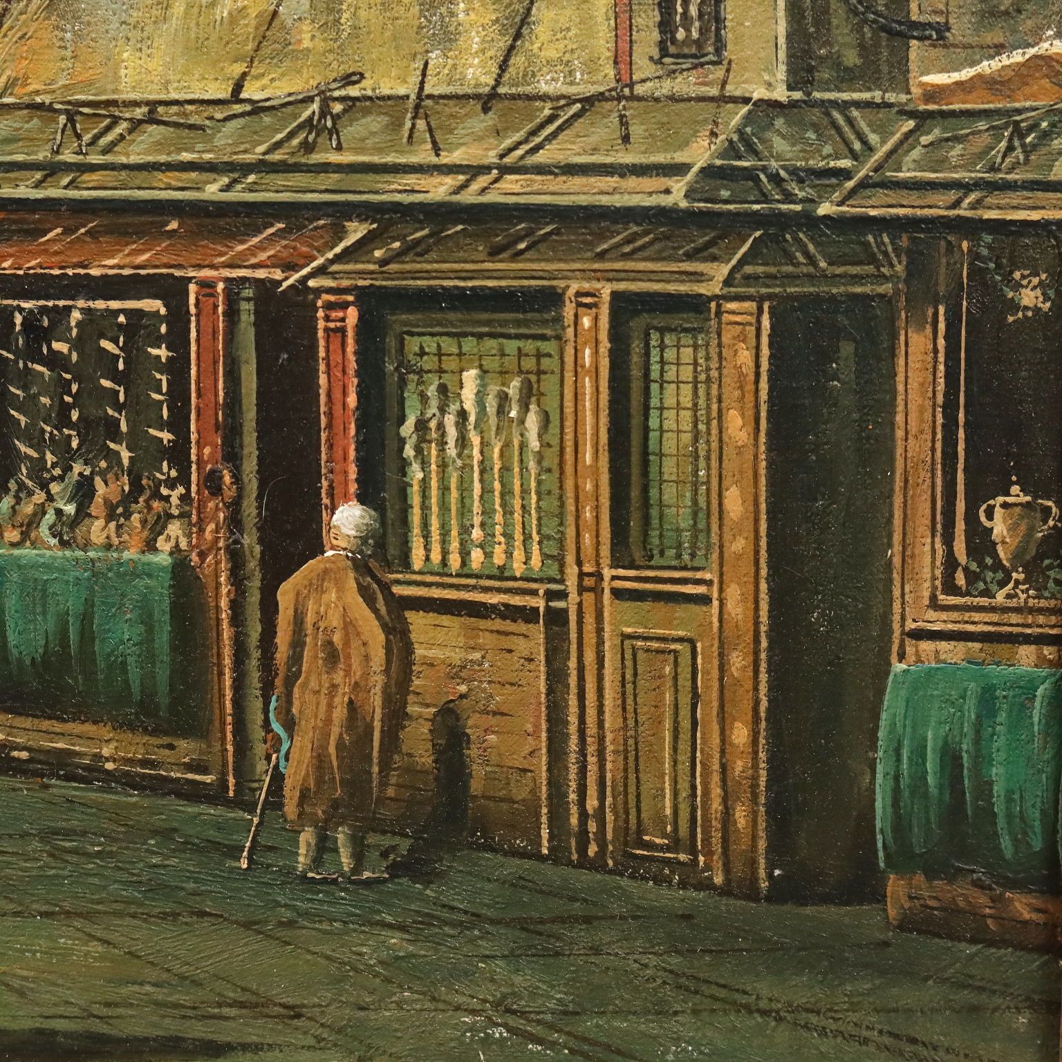 photo for sale Antique Painting The Campo San Salvador In Venice XX Century