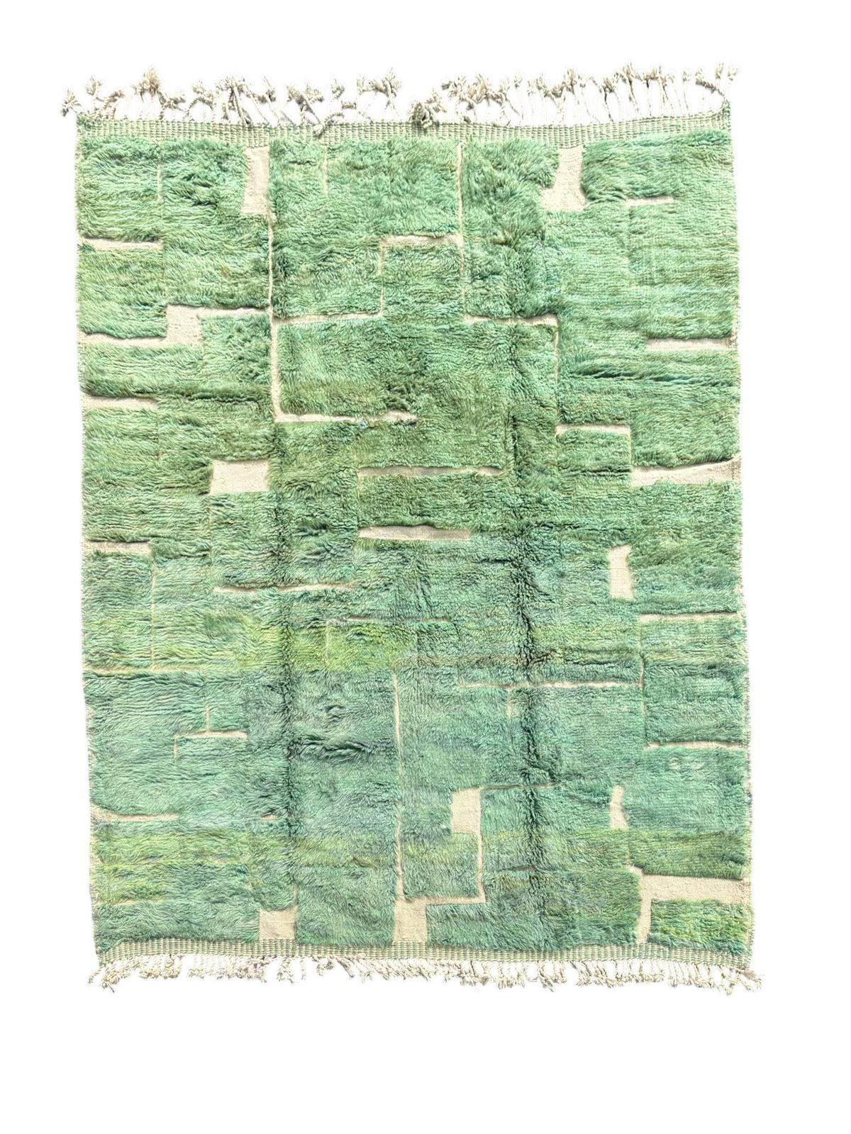 Green Moroccan Mrirt Rug 220x300 Cm – Handmade Wool Area Rug, Modern Berber Rug, Large Luxury Moroccan Rug photo for sale