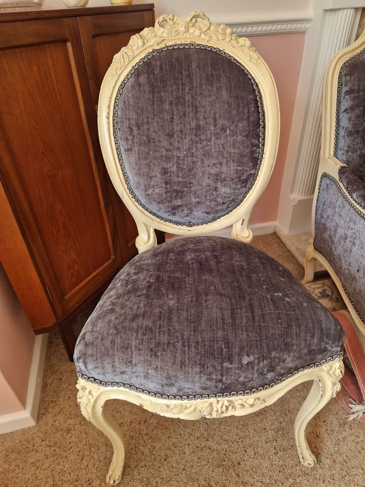 Antique French Style Salon Set – Sofa & 2 Chairs photo buy