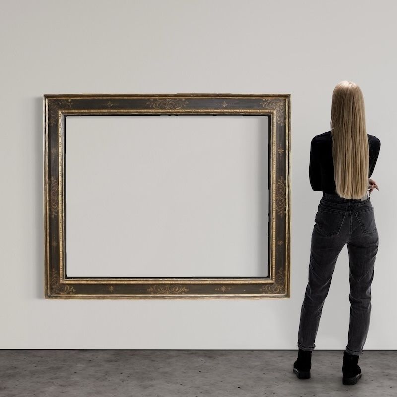 Fraai gelakt, geschilderd en verguld Toscaans lijst uit de 20e eeuw photo furniture