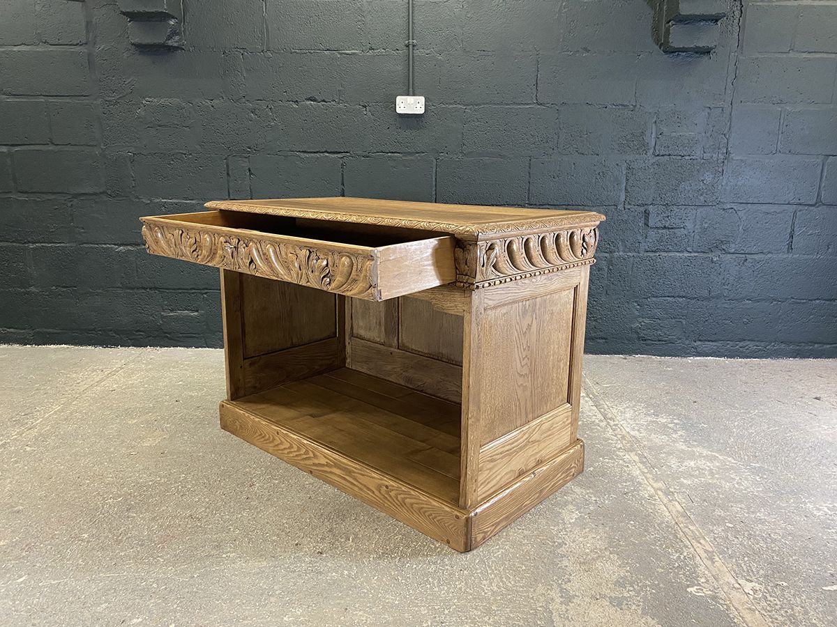 Antique French Oak Clerk's Counter, Circa 1890 photo Furniture