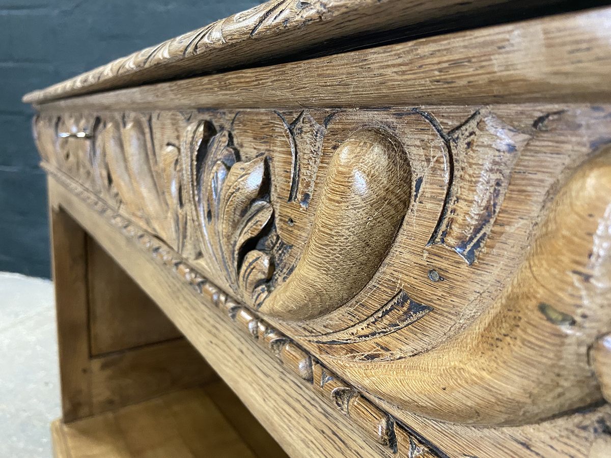 Antique French Oak Clerk's Counter, Circa 1890 photo vinterior