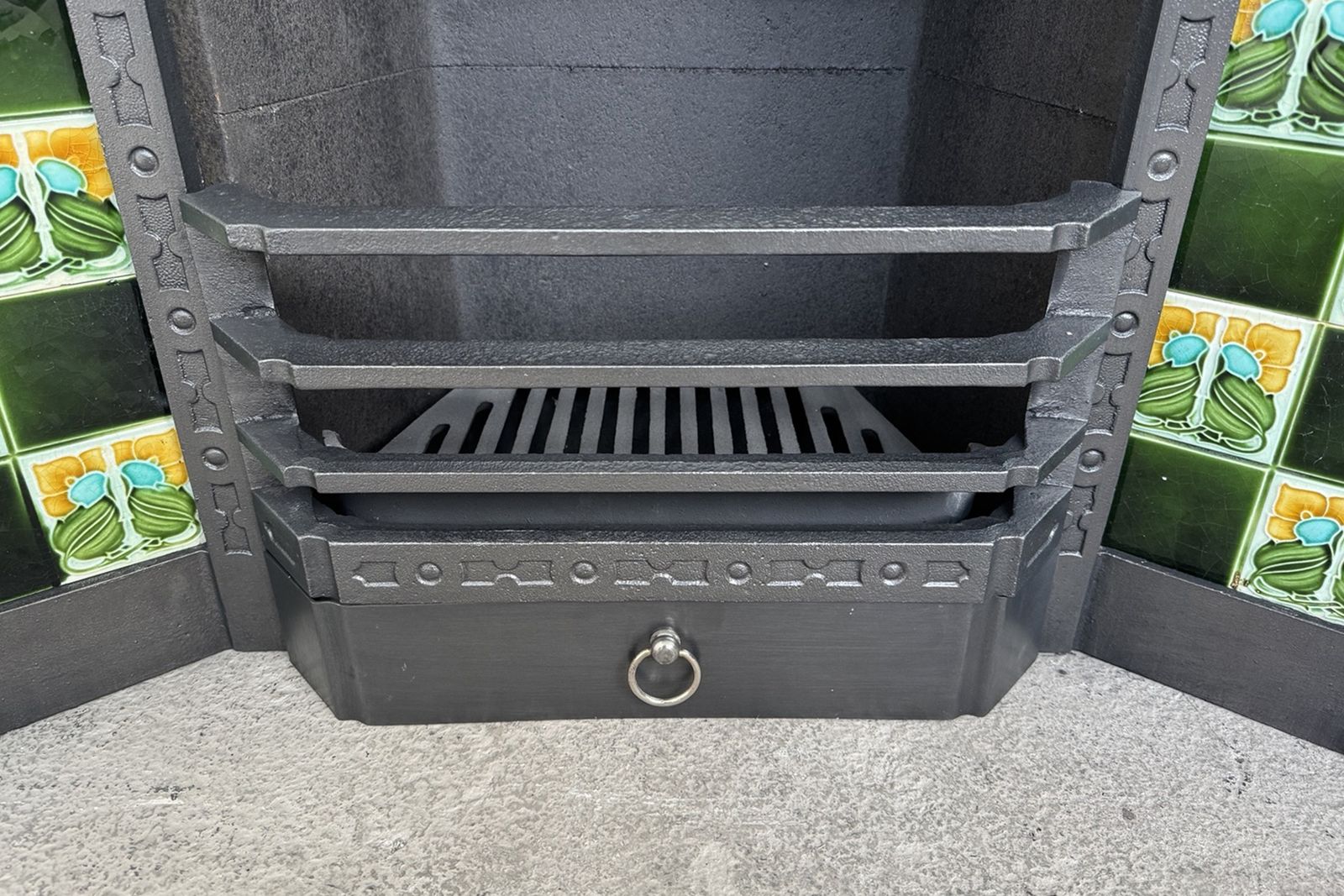 Reclaimed Victorian 19th Century Cast Iron Fireplace Grate photo buy