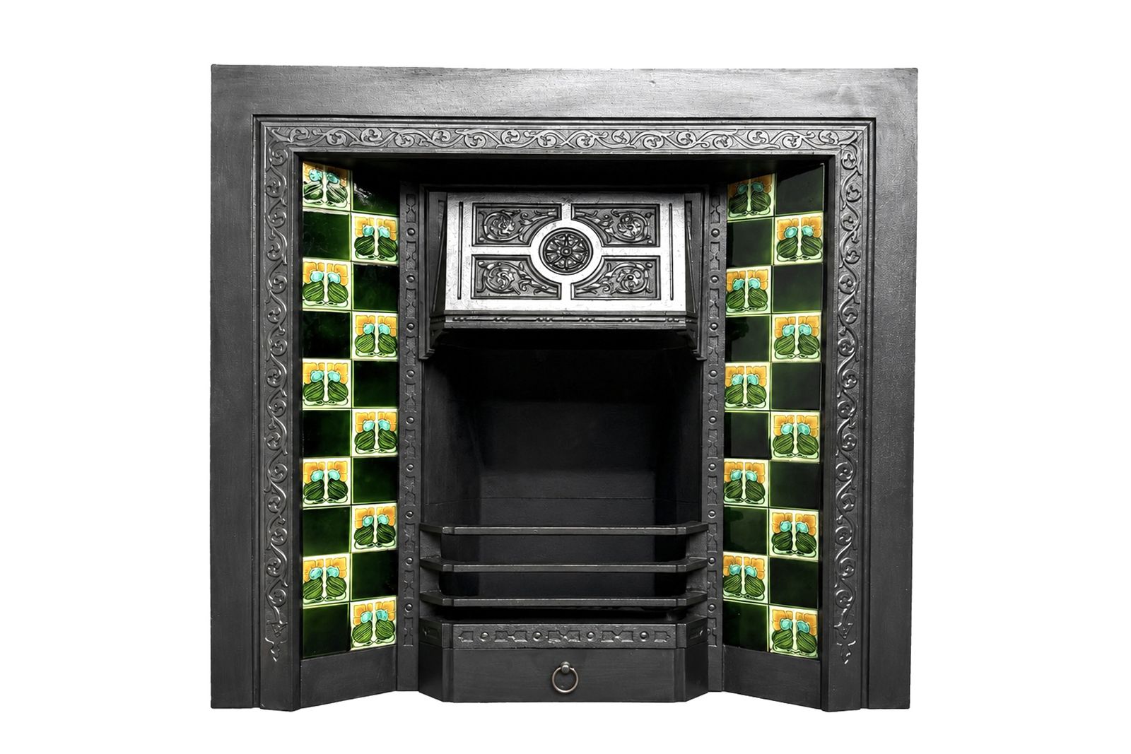 photo for sale Reclaimed Victorian 19th Century Cast Iron Fireplace Grate