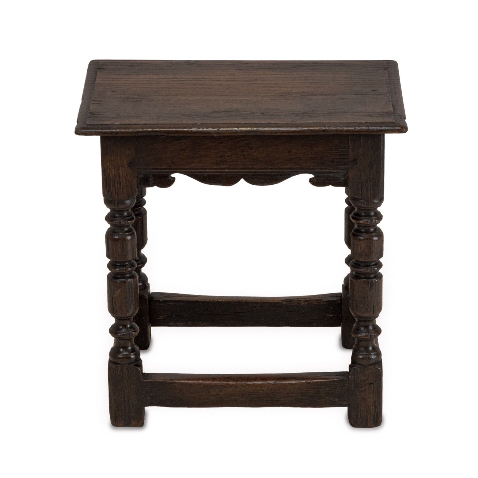 19th Century English Oak Joint Stool In The Late 17th Century Style photo vintage