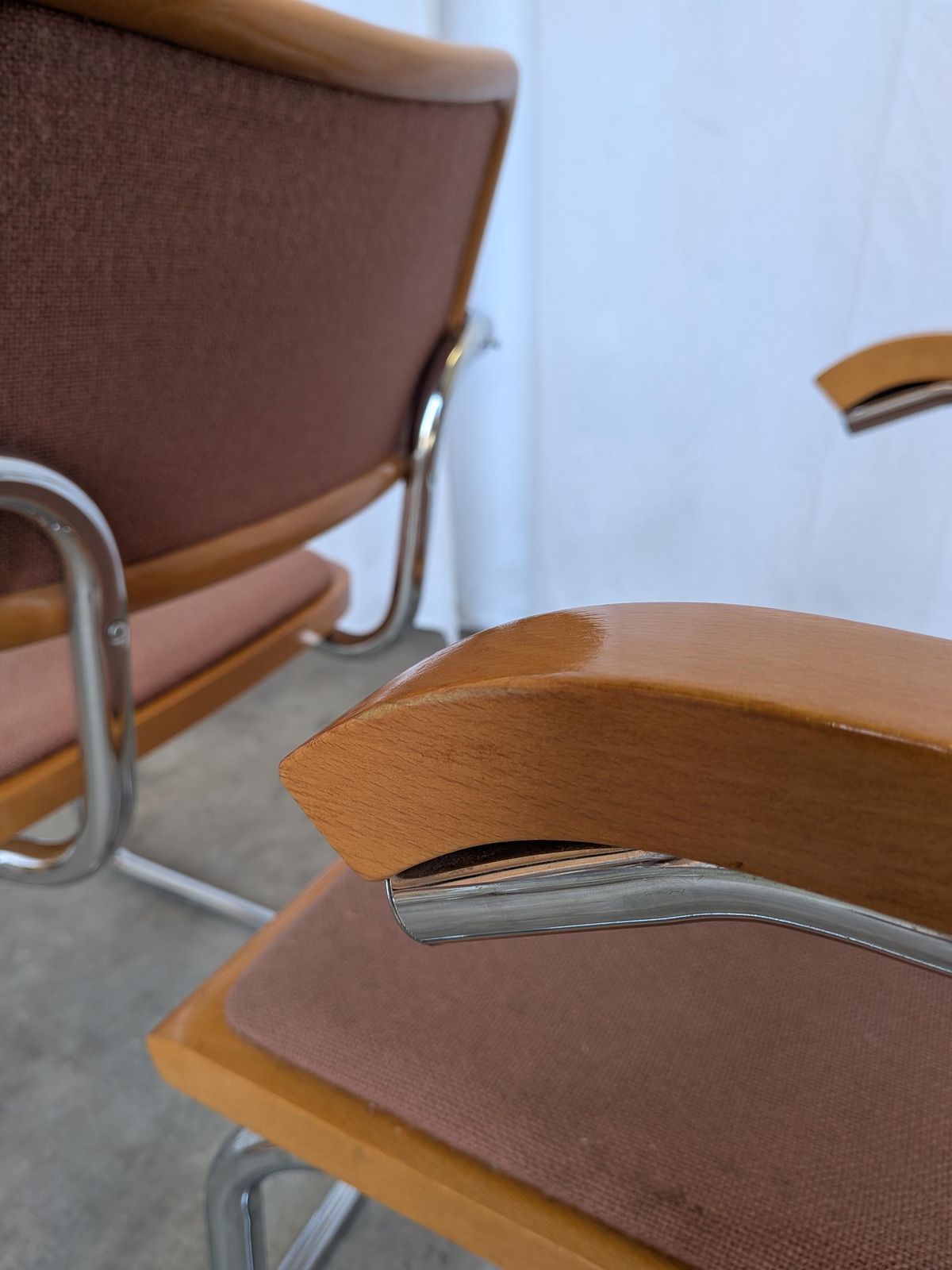 Furniture Set Of 6 Vintage Cesca Chair By Bene Austria 1970s / Mid Century Chrome Dining Chairs / photo