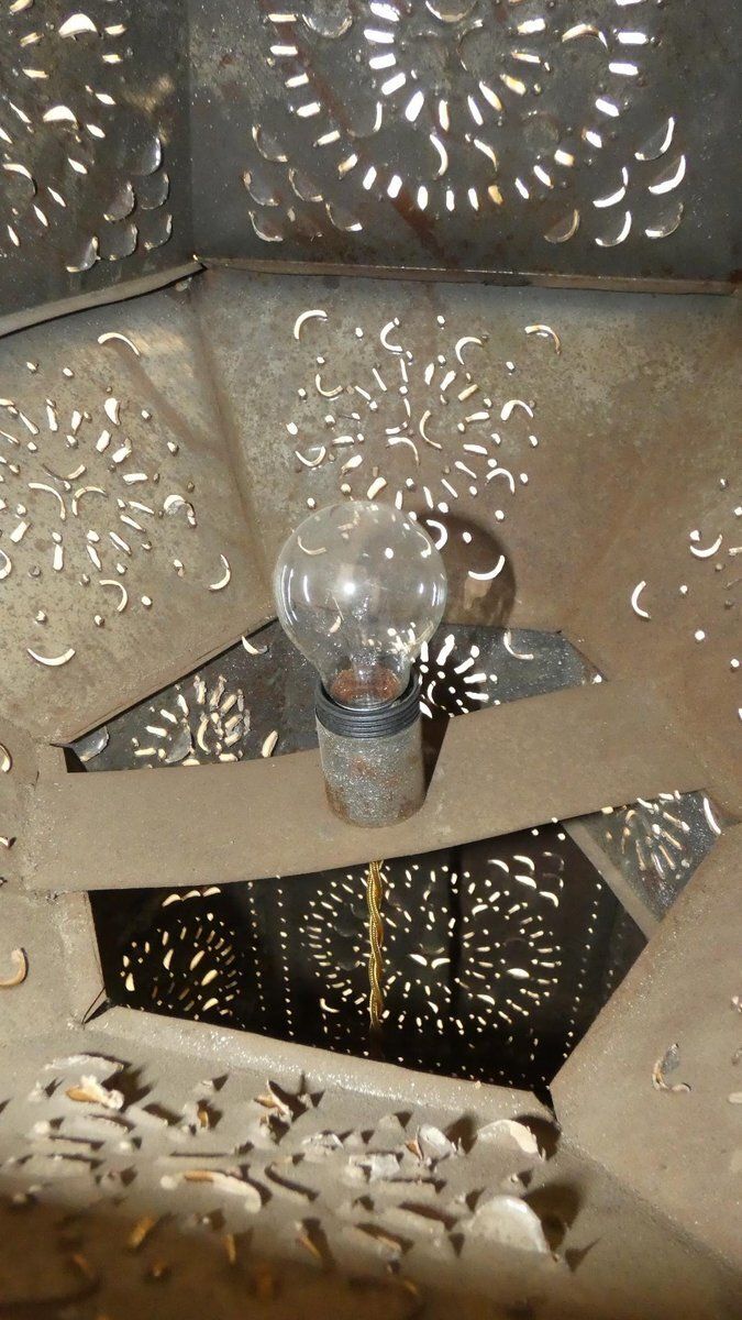 photo buy Large Moroccan Perforated Metal Tower Lamps, 1980s, Set Of 2