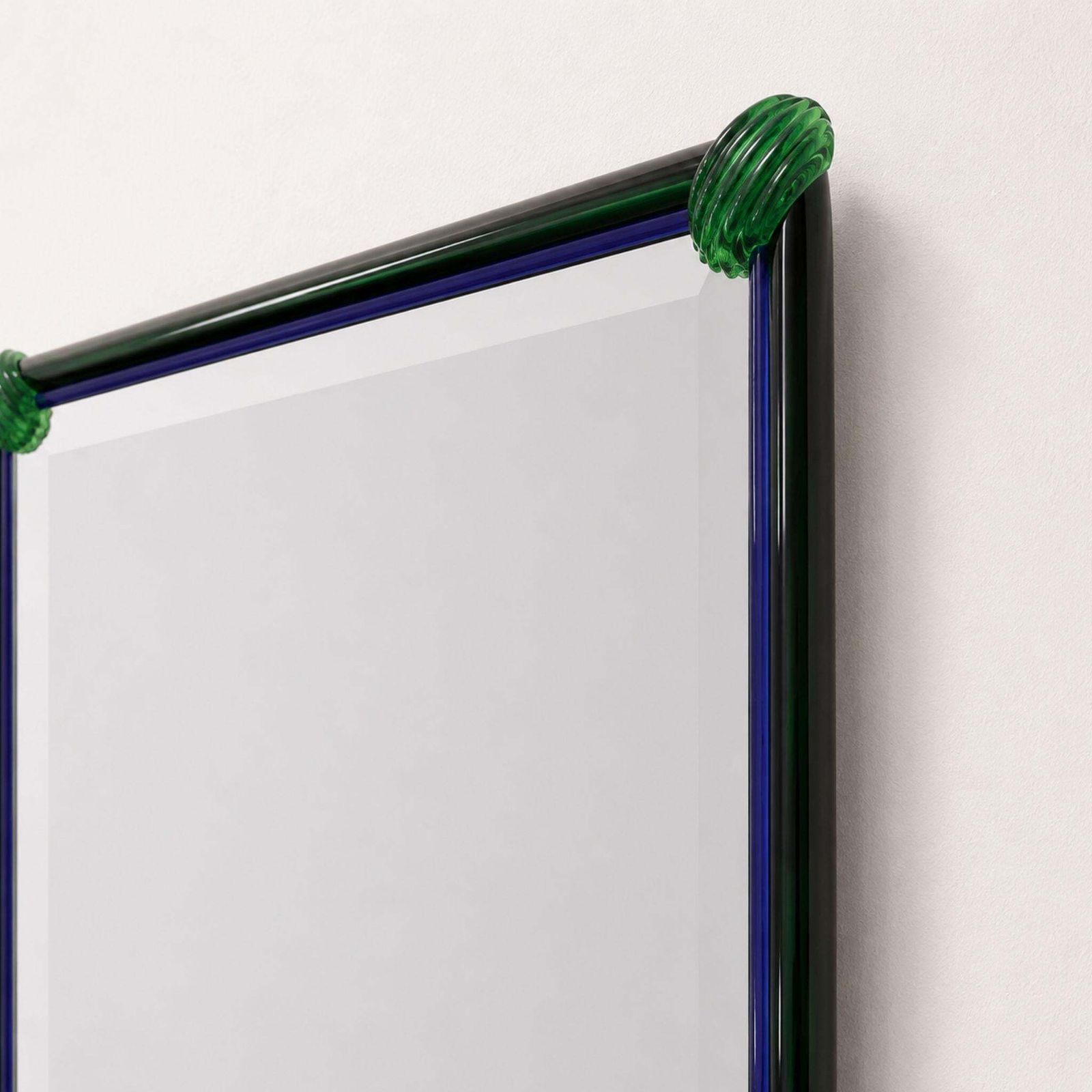 1970s Italian Venetian Mirror Murano Glass In Blue And Green By La Murrina photo Home Decor