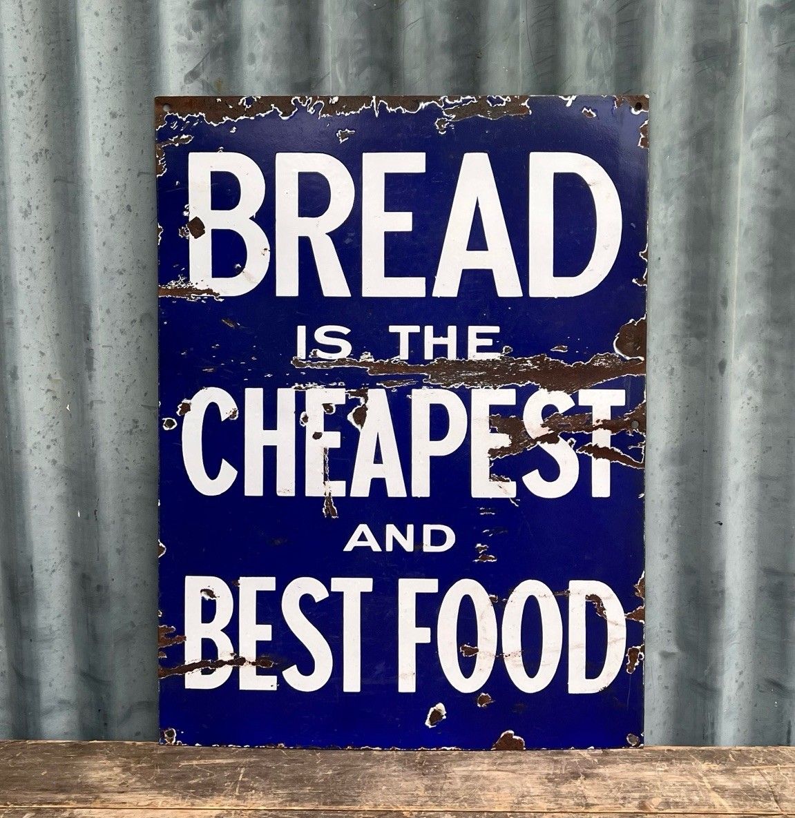 Vintage Bread Is The Cheapest And Best Food Enamel Sign Bakery