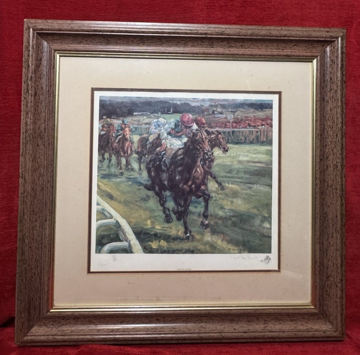 Clare Eva Burton Chelsea Green Ltd Ed Equestrian Print Titled  'Dancing Brave' photo 457.0