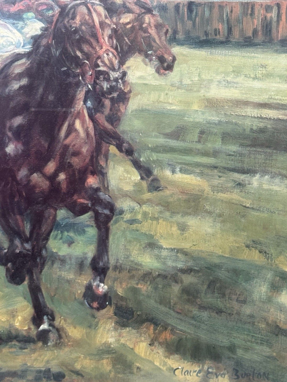 photo furniture Clare Eva Burton Chelsea Green Ltd Ed Equestrian Print Titled  'Dancing Brave'