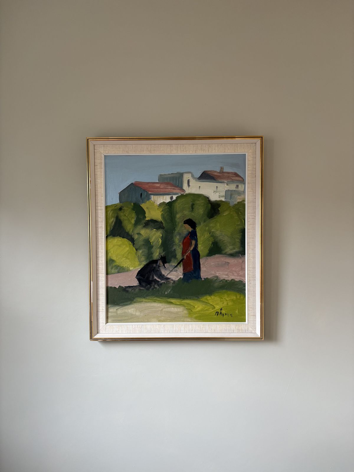 Large Bengt Agren 20th Century Framed Oil On Canvas Figural Scene. photo for sale