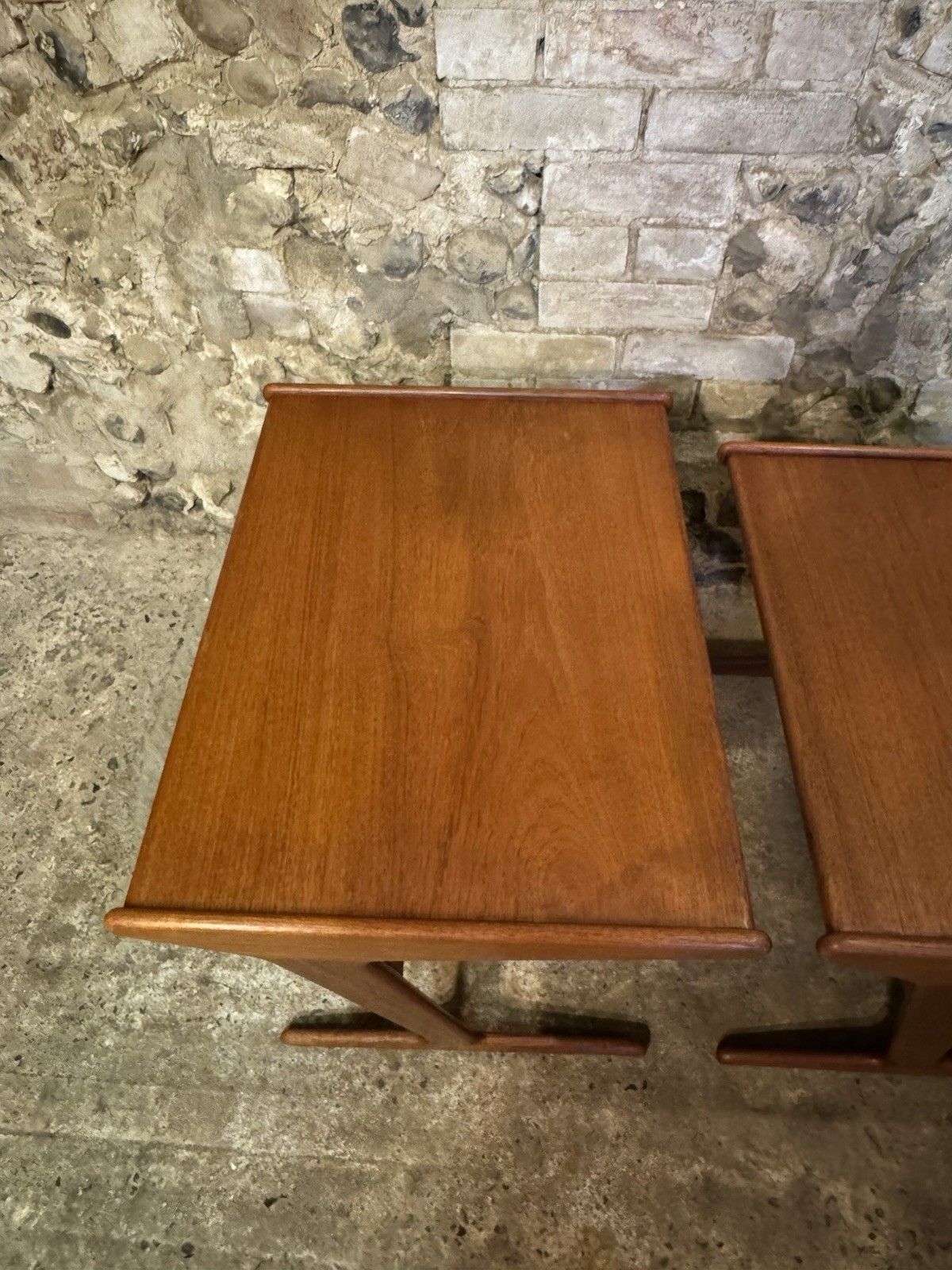 🚛 Vintage Mid Century Danish Mogens Kold Teak Nest Of Tables Mcm photo vintage