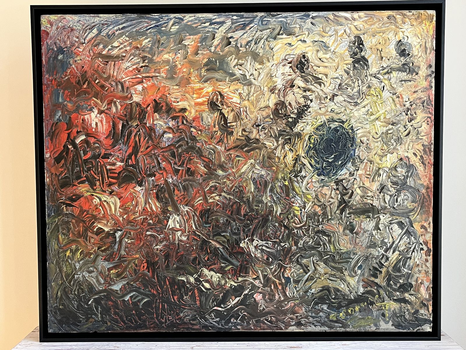 Stunning Abstract Oil On Board Painting Thomas O'donnell, Signed photo furniture