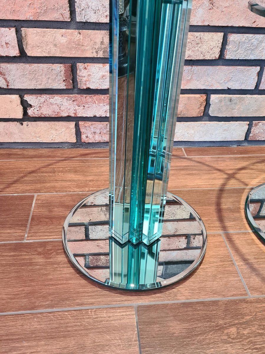 Glass Side Tables By Luigi Massoni For Gallotti & Radice, Italy, 1970s, Set Of 2 photo Furniture