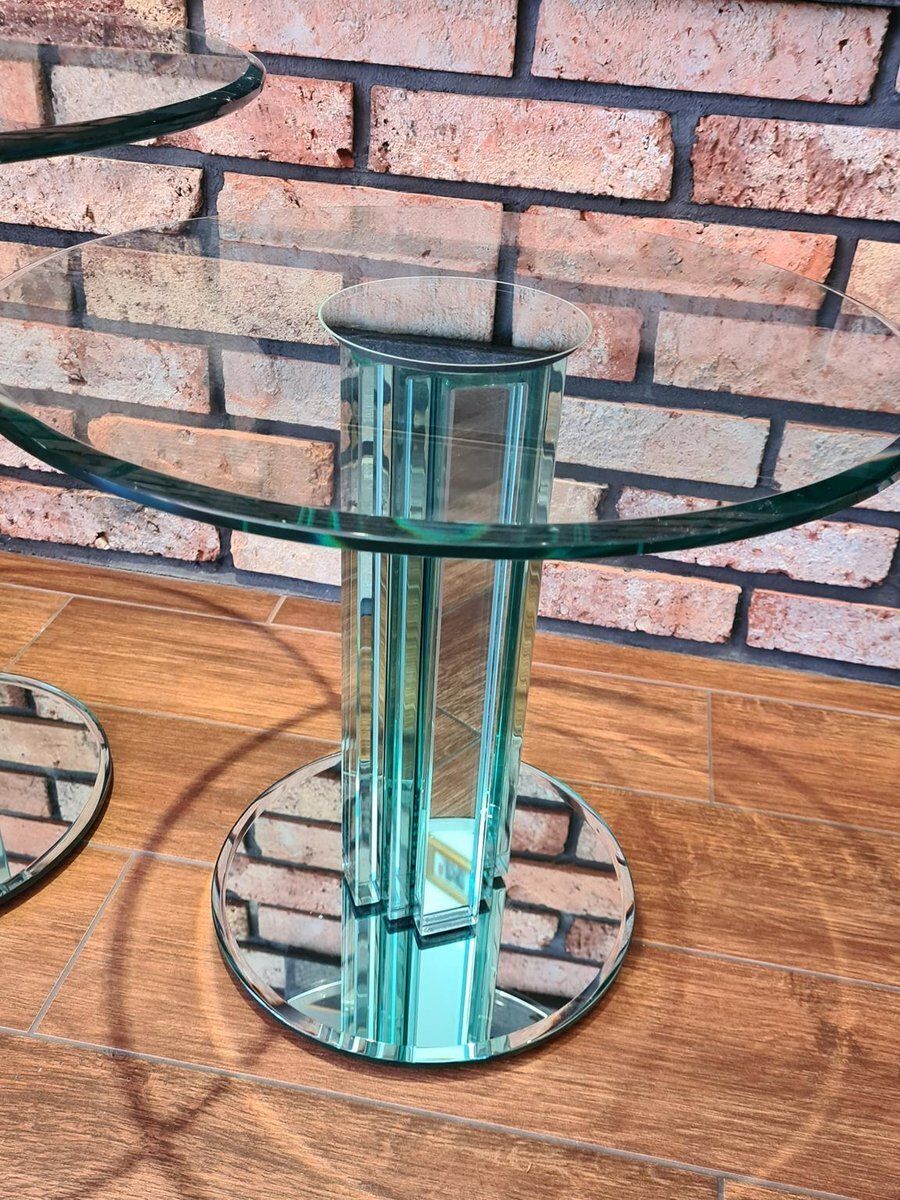 photo for sale Glass Side Tables By Luigi Massoni For Gallotti & Radice, Italy, 1970s, Set Of 2