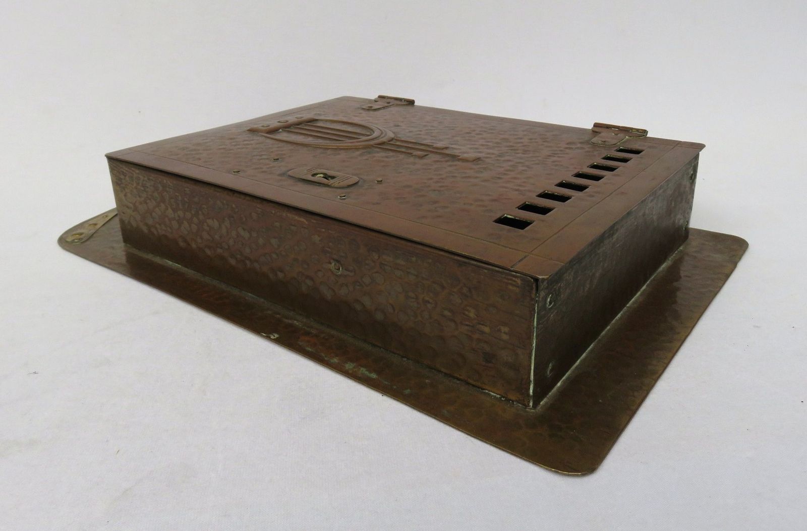 Art Nouveau Handmade Copper And Brass Mailbox, Germany, 1890s photo for sale