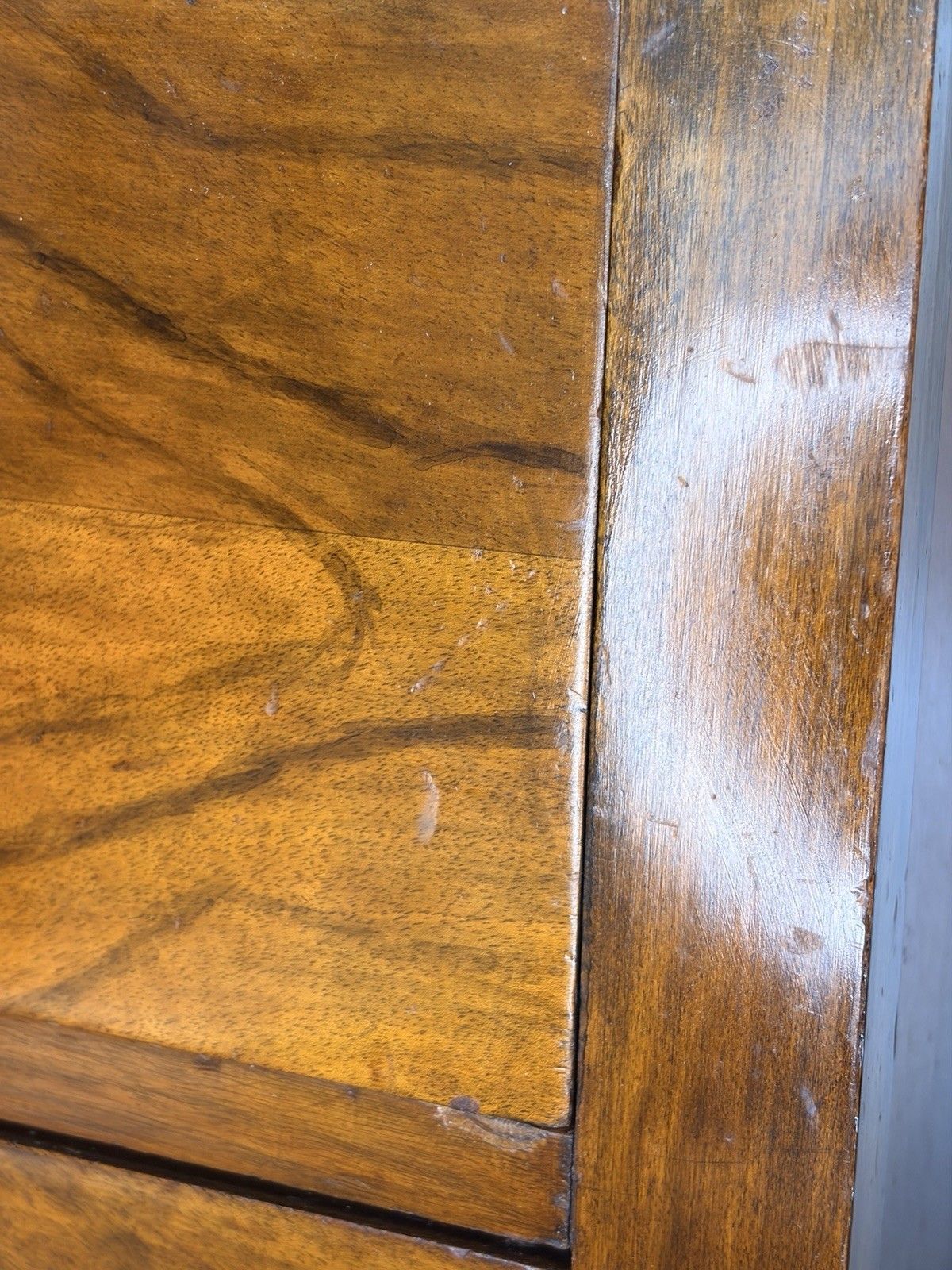 photo vintage Vintage Art Deco 1920s Burr Walnut Dressing Table Chest Vanity Mid Century