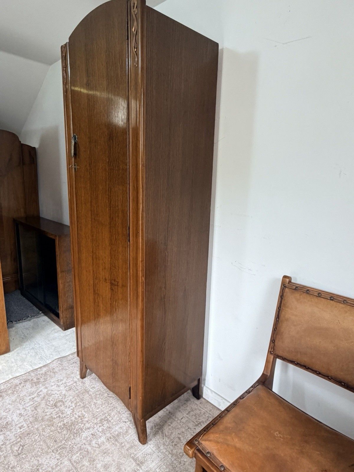 Vintage Art Deco Single Oak Hall Wardrobe 1920s 1930s By Lebus Mid Century photo buy