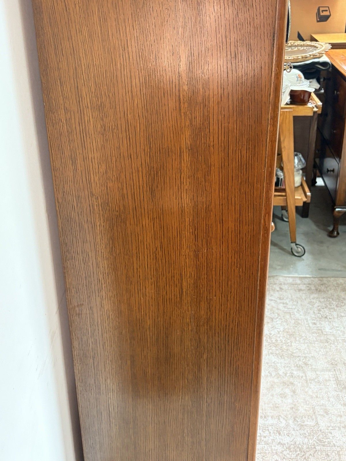 245.0 Vintage Art Deco Single Oak Hall Wardrobe 1920s 1930s By Lebus Mid Century photo
