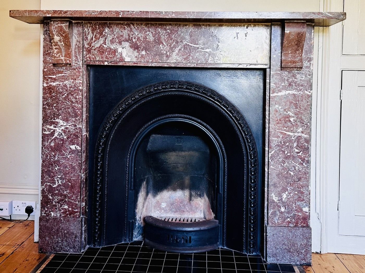 Antique Rouge Marble Corbelled Fire Surround photo furniture