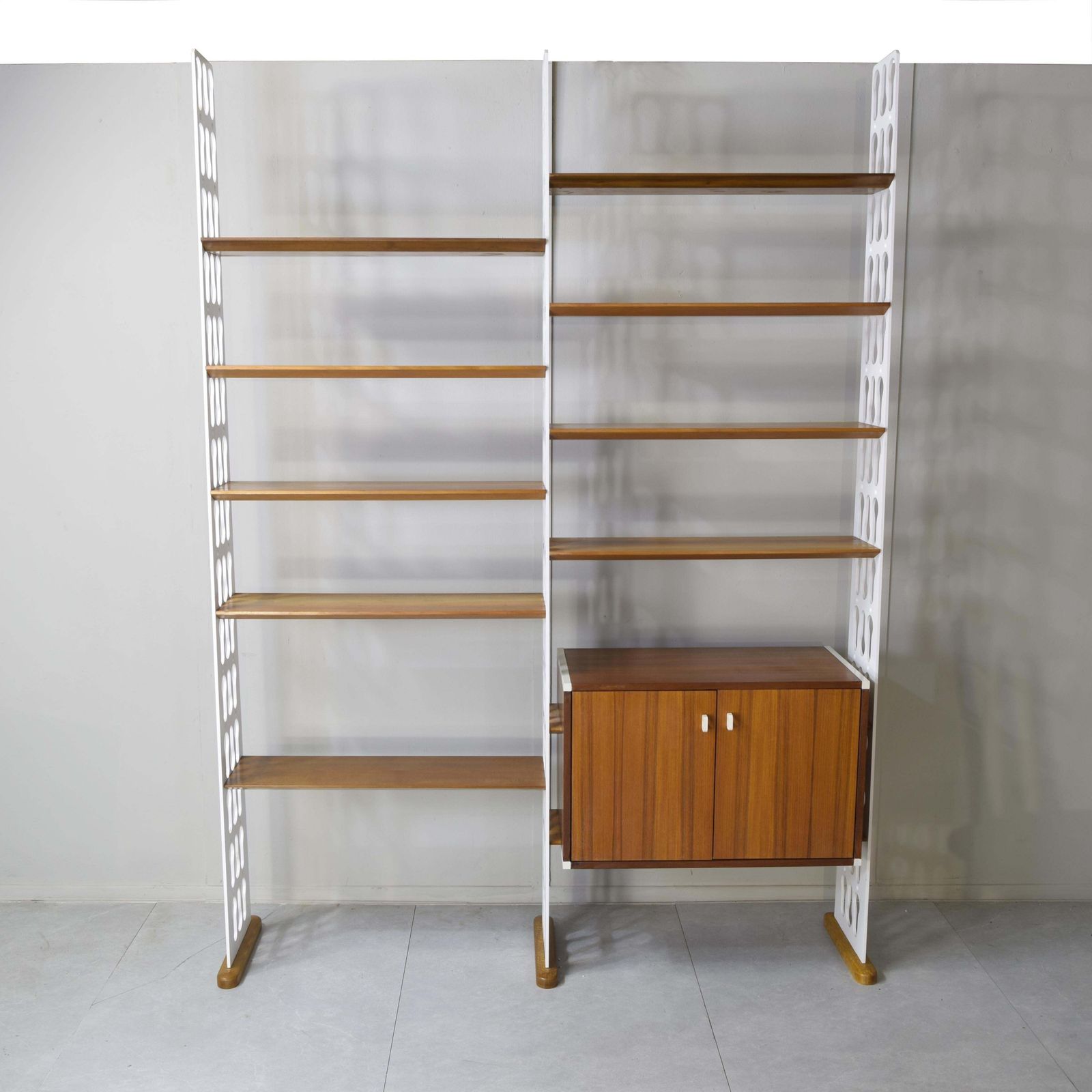 Misia Arte Historical Editions: Mid Century Teak & Lacquered Metal Bookshelf photo Furniture