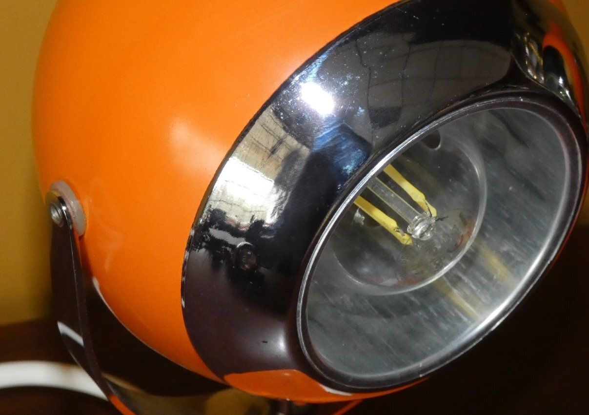 Vintage Orange Eyeball Lamps By Goffredo Reggiani For Reggiani, Italy, 1970s, Set Of 2 photo 563.0