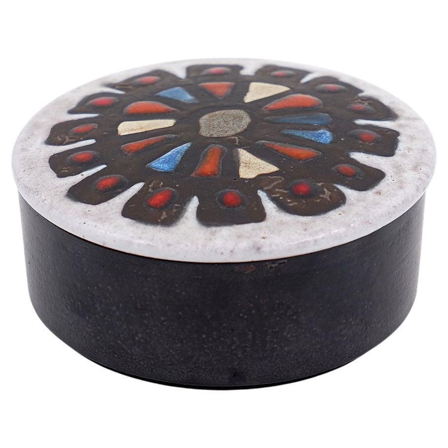 Mid Century Ceramic Jewelry Box By Perignem    Belgium 1950s