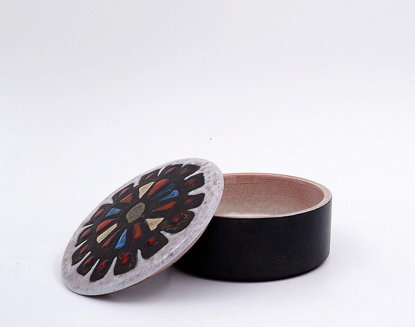 Mid Century Ceramic Jewelry Box By Perignem    Belgium 1950s photo furniture