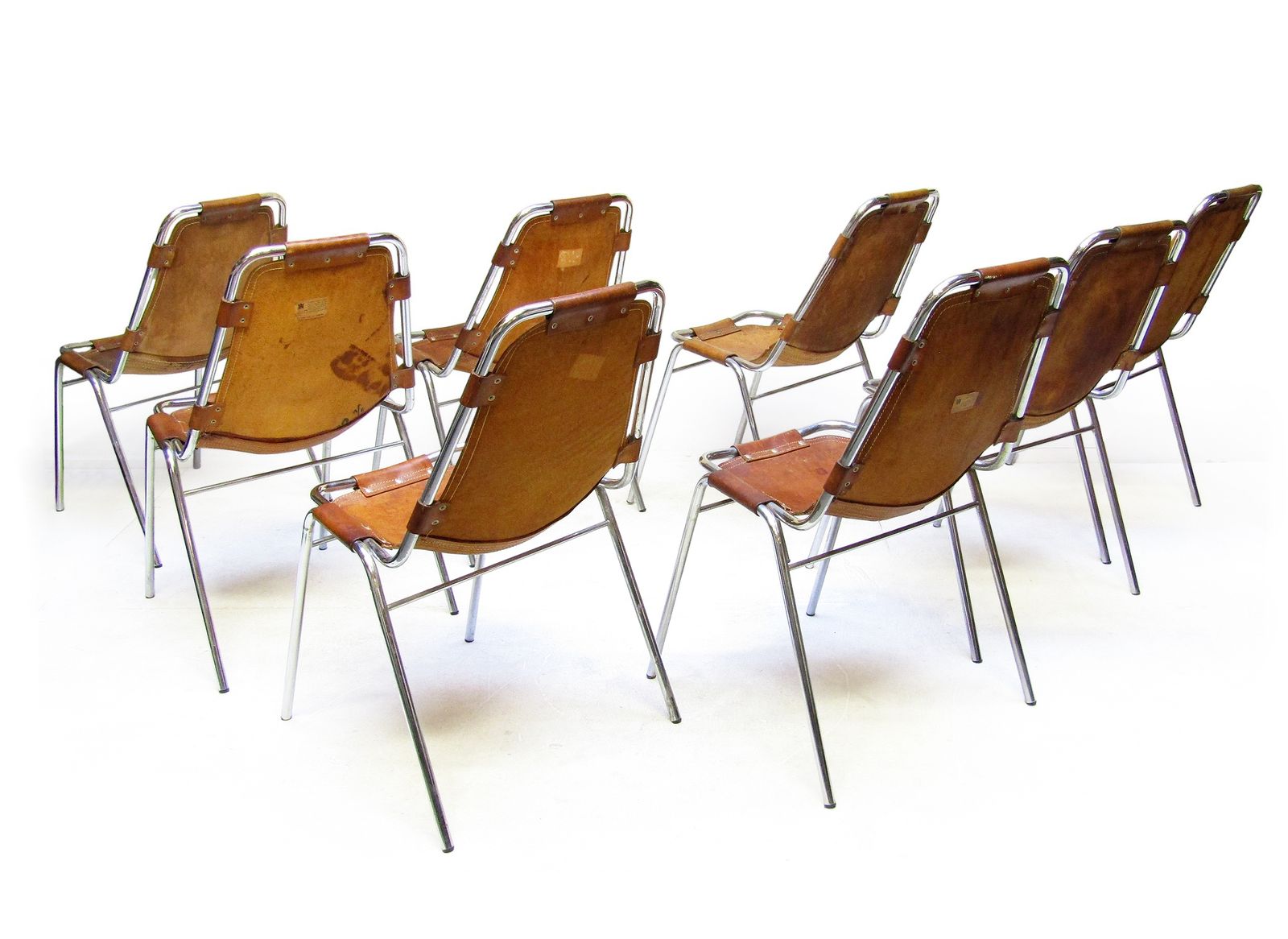 Eight Italian 1960s Charlotte Perriand "Les Arcs" Chairs By Dal Vera photo furniture