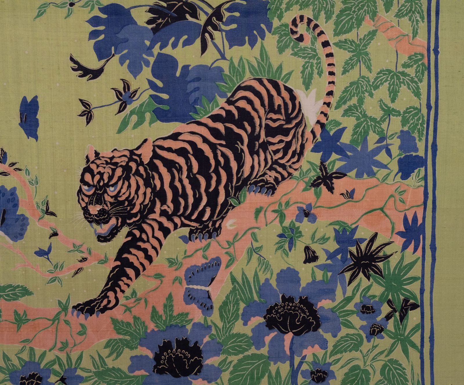Ingelijste zijden sjaal van Hermès, ontworpen door de Britse kunstenares Alice Shirley. Frankrijk, ca. jaren 1960 photo Kunst
