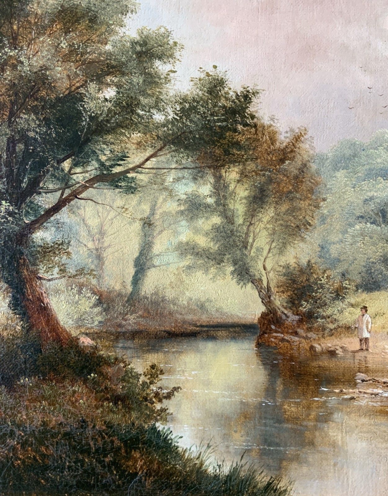 On The Teme, Leigh Woods Original Signed 19th Century Landscape Oil Painting photo buy