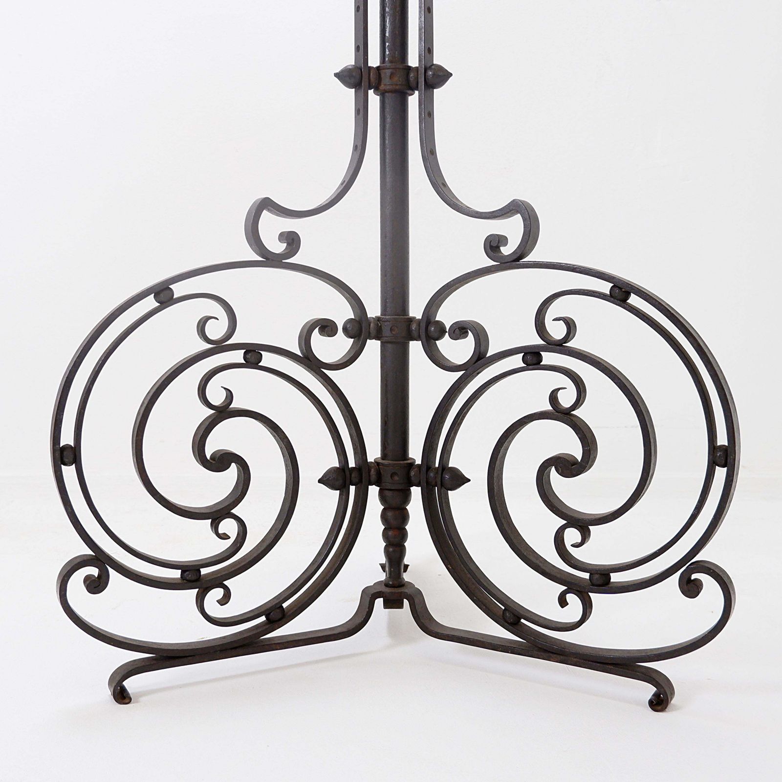 Art Nouveau Wrought Iron Tripod Floor Candlestick   Torchère photo furniture