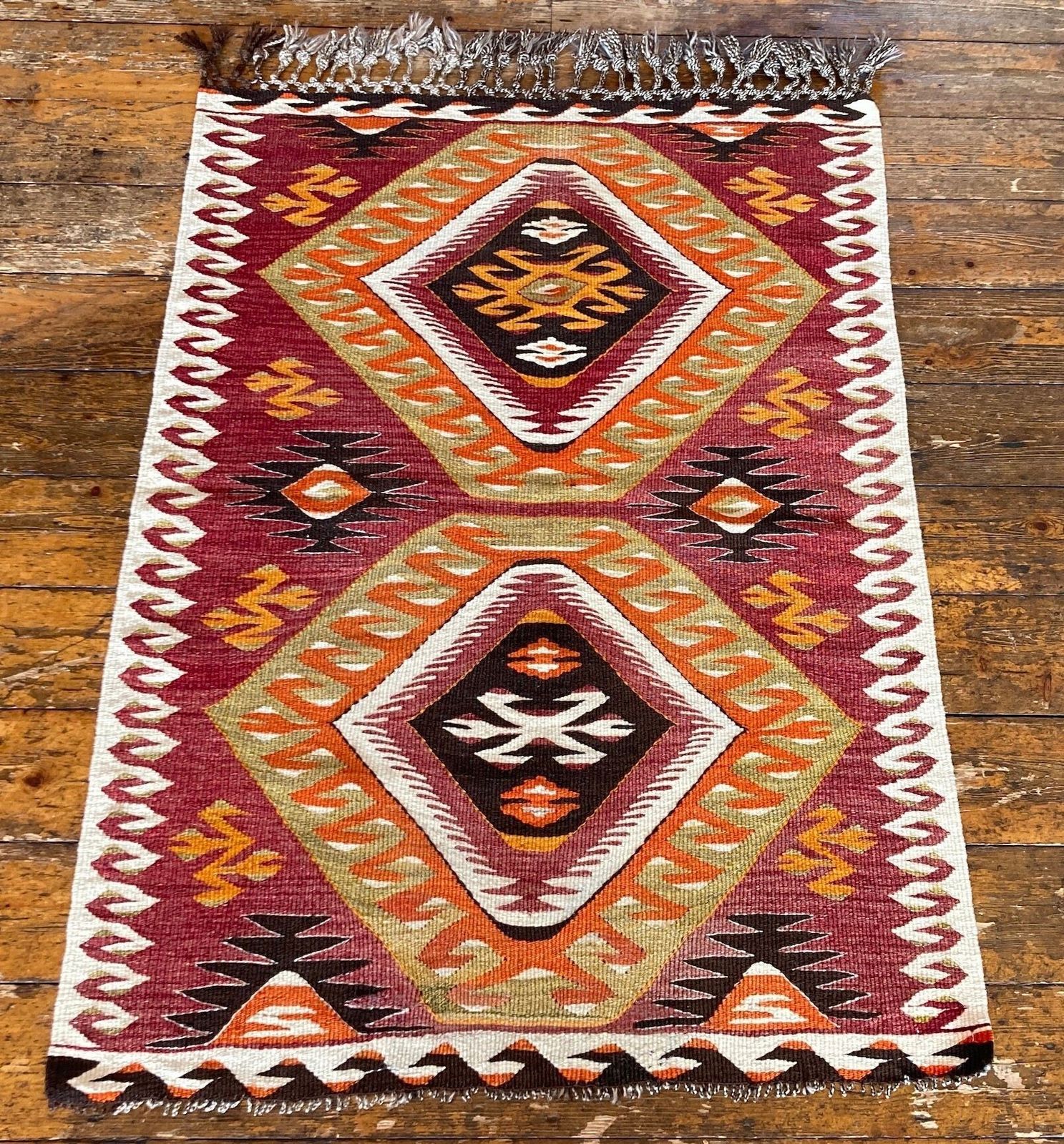 Vintage Anatolisch Kilim 1,15m x 0,83m photo Textiel