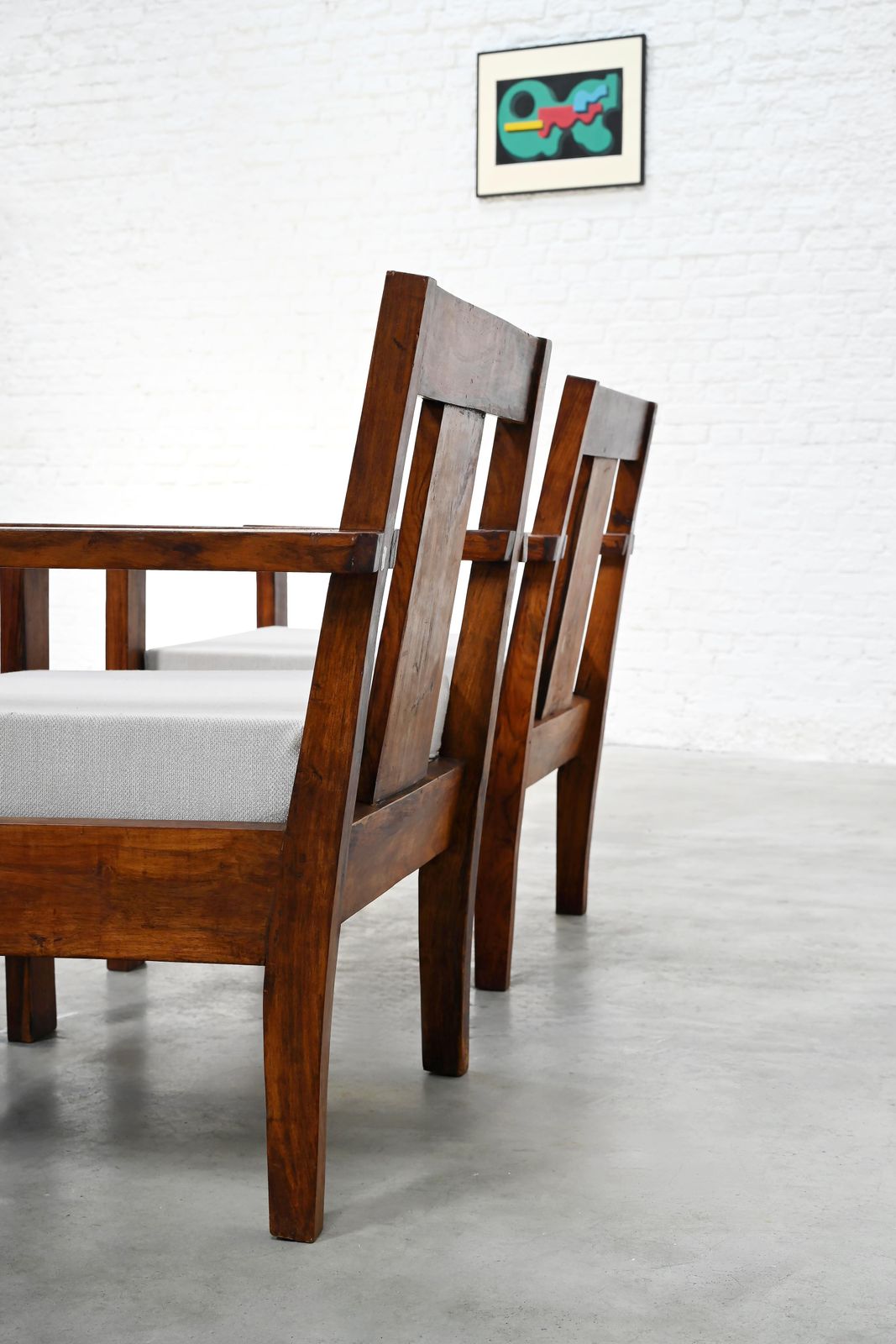 Pair Of French Modernist Teak Armchairs, 1960s photo vinterior