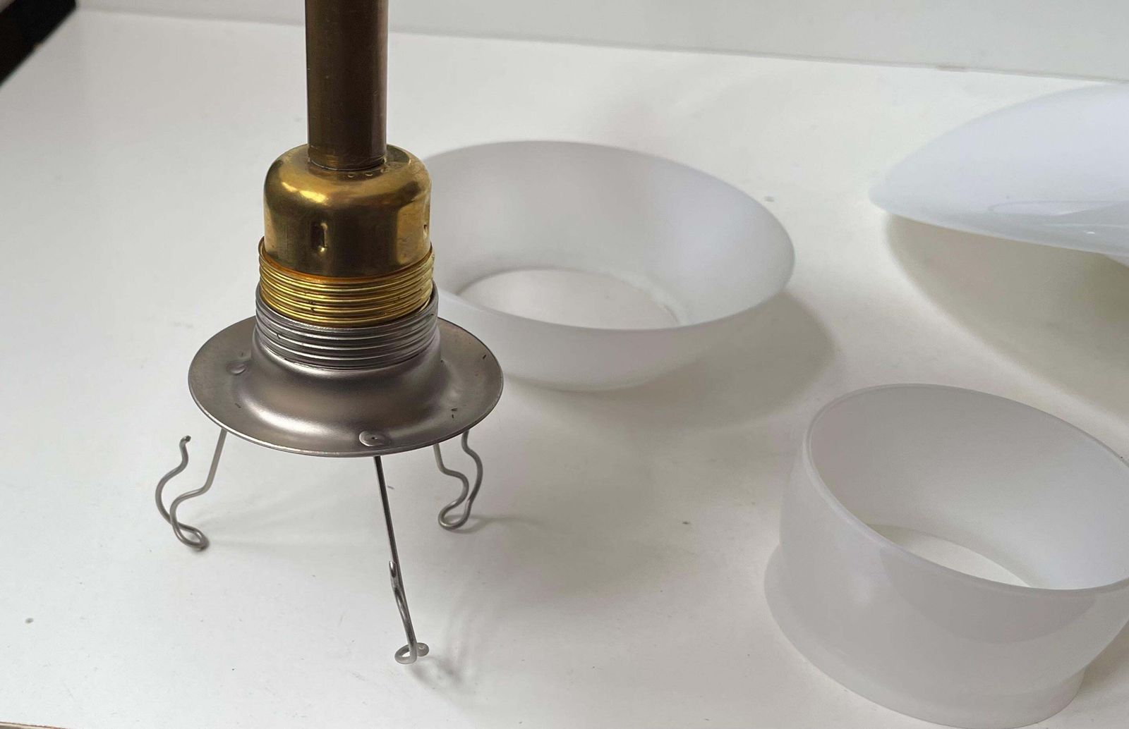 Vintage Ph 3/2 Pendant Lamps In White Opaline Glass By Poul Henningsen For Louis photo vintage