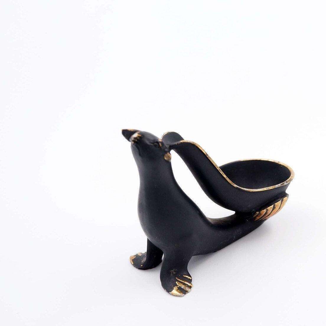 Walter Bosse Style Sea Lion Pipe Holder In Bronze   1950s photo furniture