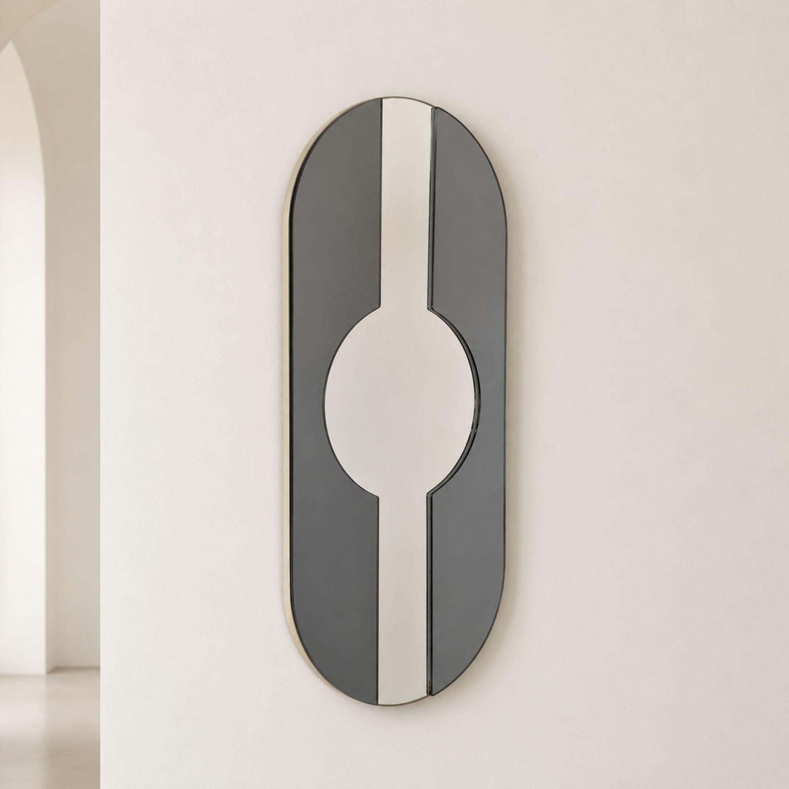 Space Age Italian Smoked Wallmirror Attributed To Cristal Arte, 1970s photo Home Decor