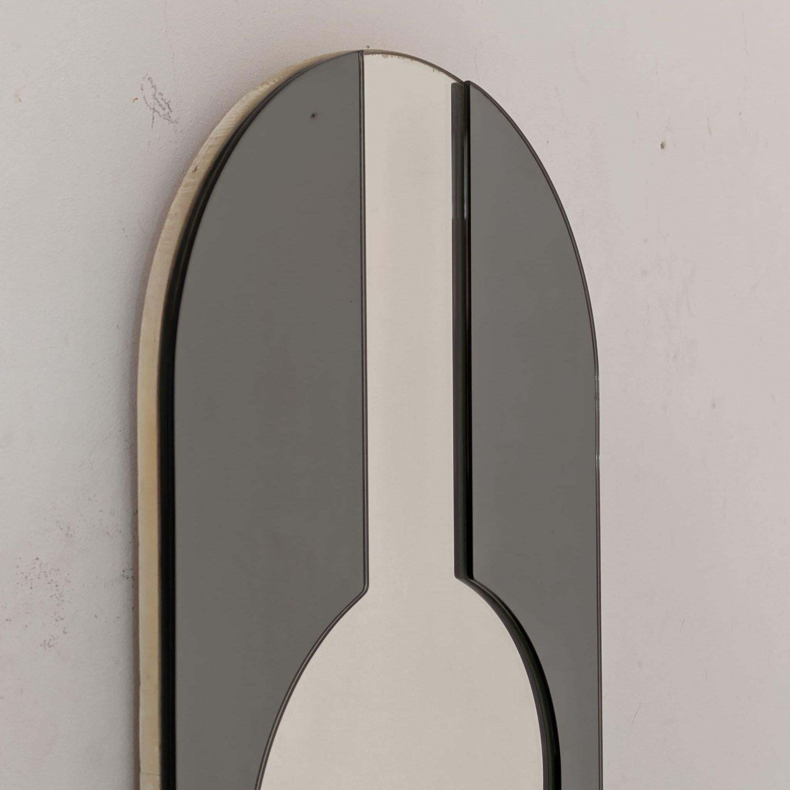 photo furniture Space Age Italian Smoked Wallmirror Attributed To Cristal Arte, 1970s