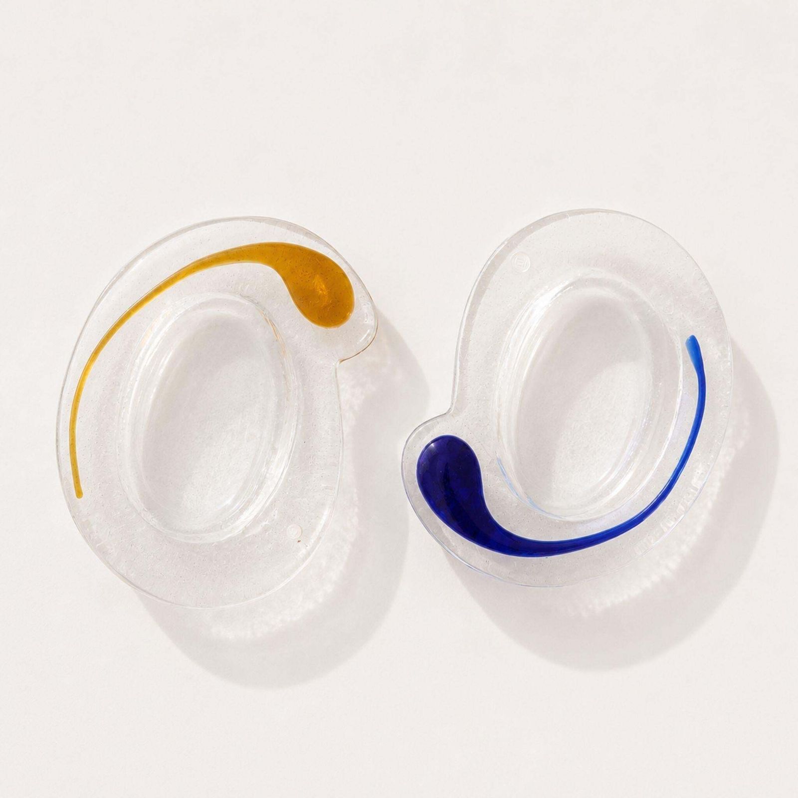 Pair Of 1970s Italian Murano Glass Ashtrays Yin Yang By La Murrina photo buy