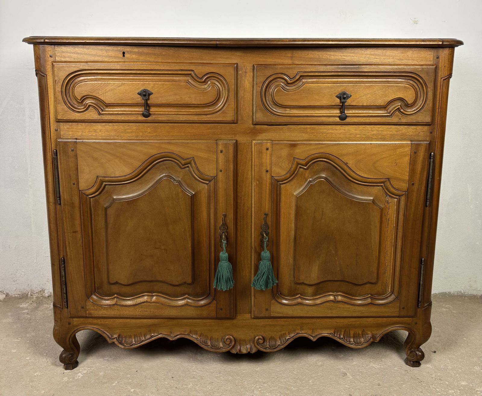 French Provincial Oak Server Cabinet With Sliding Shelves, Early 20th Century photo furniture