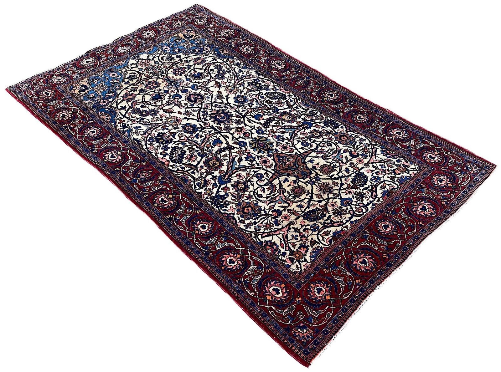 Antique Kashan Rug 2.12m X 1.31m photo for sale