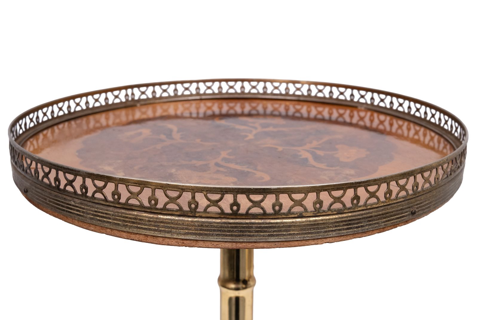 Mid Century Modern Italian 1950s Wood Inlay Side Table photo vinterior