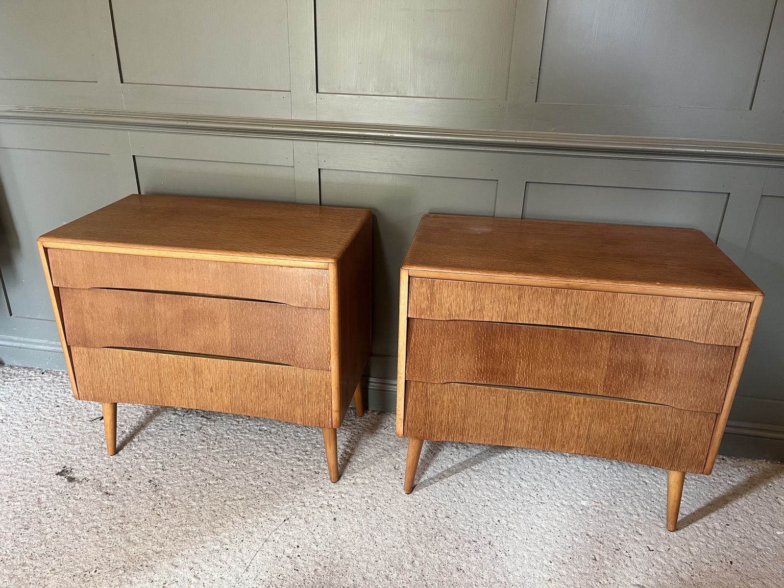 photo buy A Vintage Chest Of Drawers By Avalon 1960’s Waterfall Front Stick Legs (2 Available)