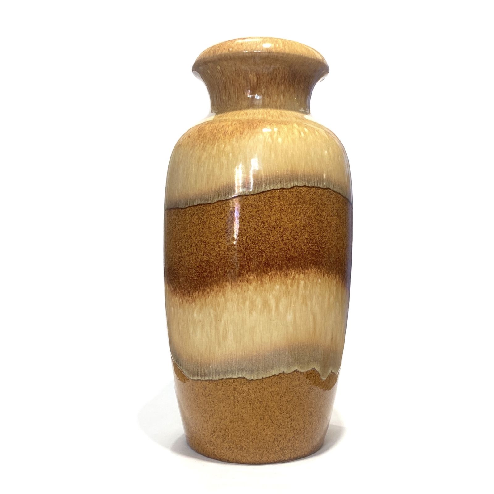 Scheurich Keramik 291 38 vloervaas, amber Fat Lava druipglazuur, jaren 1970, West-Duits aardewerk