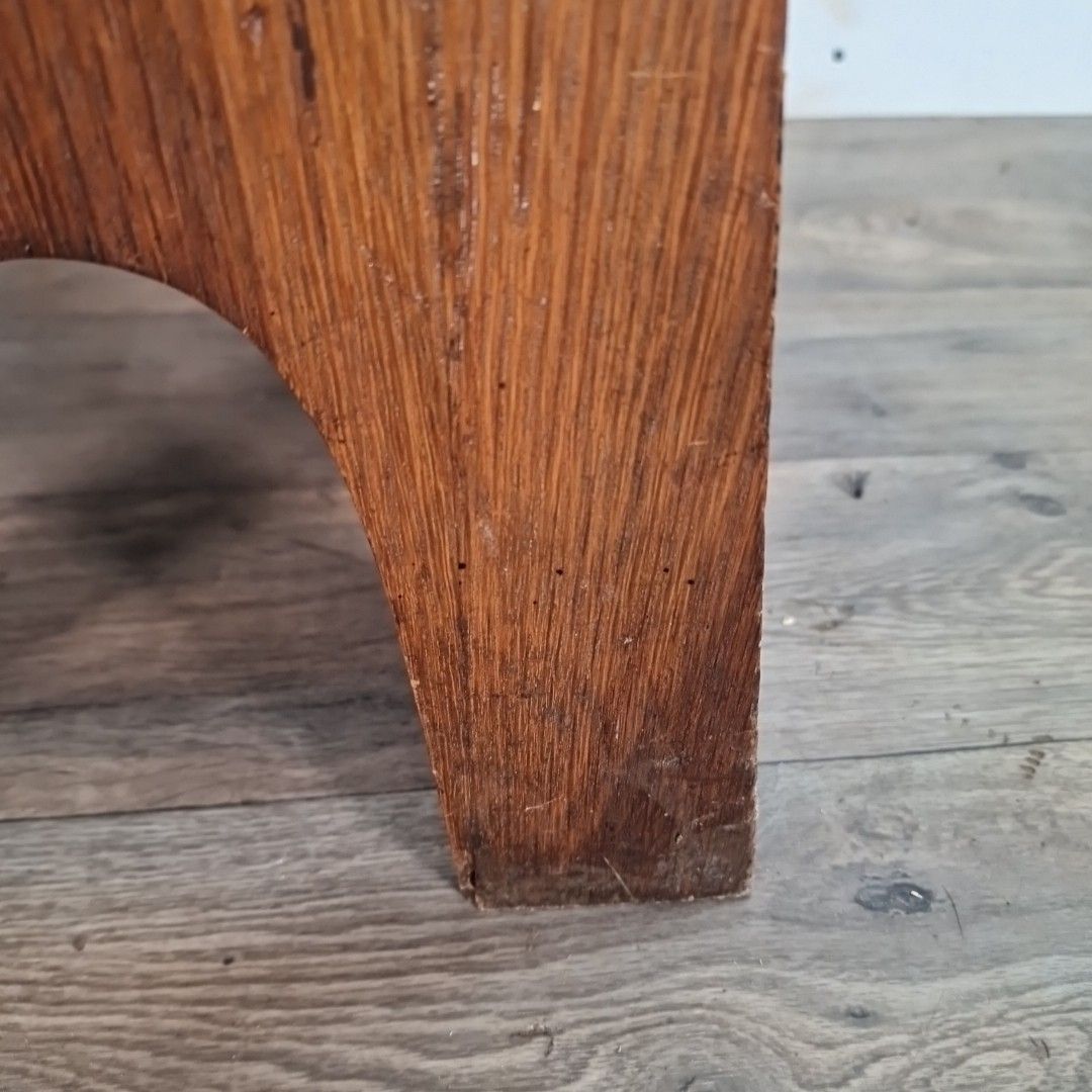 photo buy Antique Piano Stool Arts & Crafts Oak Music Lift Top Storage Carved Sides Wood