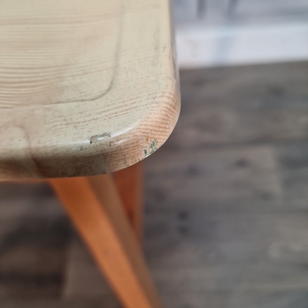 Vintage Utility Table Stool Removable Top Metamorphic Seat Wooden Mid Century photo 70.0