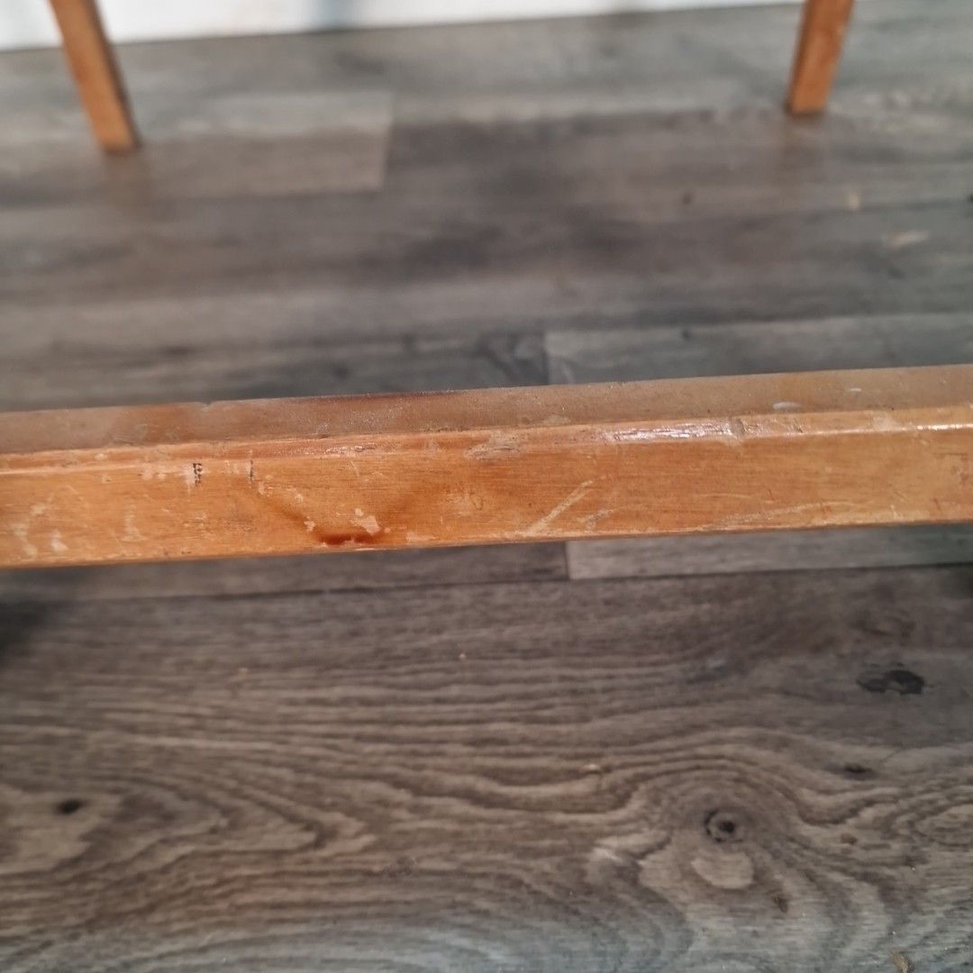photo furniture Vintage Utility Table Stool Removable Top Metamorphic Seat Wooden Mid Century